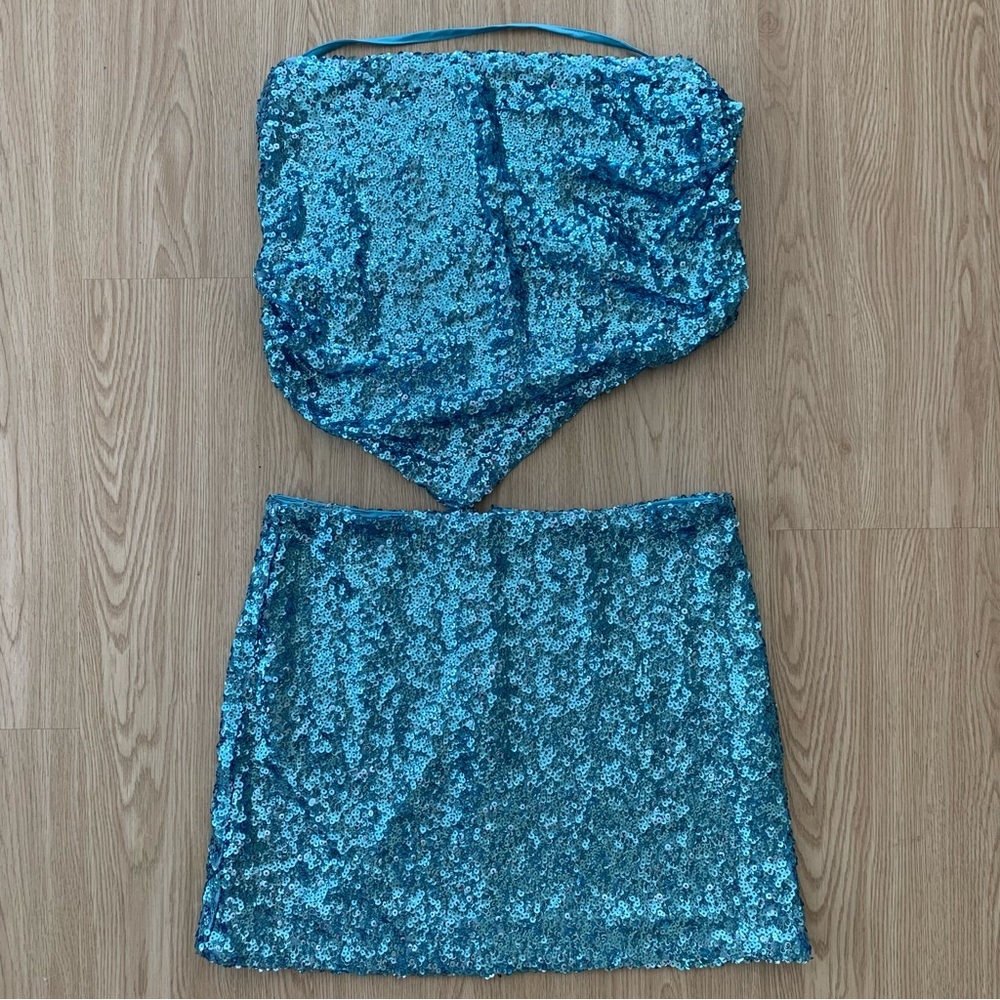 Princess polly sequin halter mini skirt outwit set nwot - Picture 4 of 4